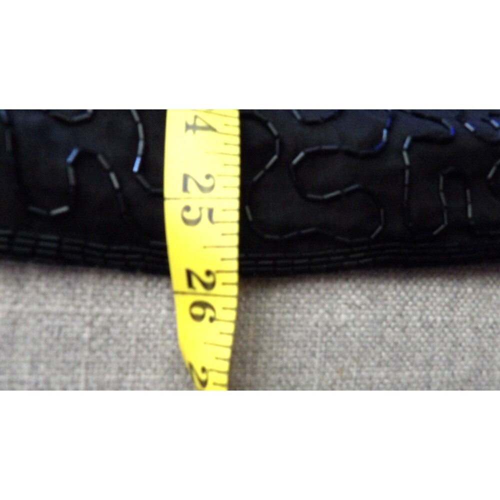 Night Vogue Sequined Beaded Top Shirt Mother of Bride Groom 100% Silk Peacock M - Picture 10 of 12